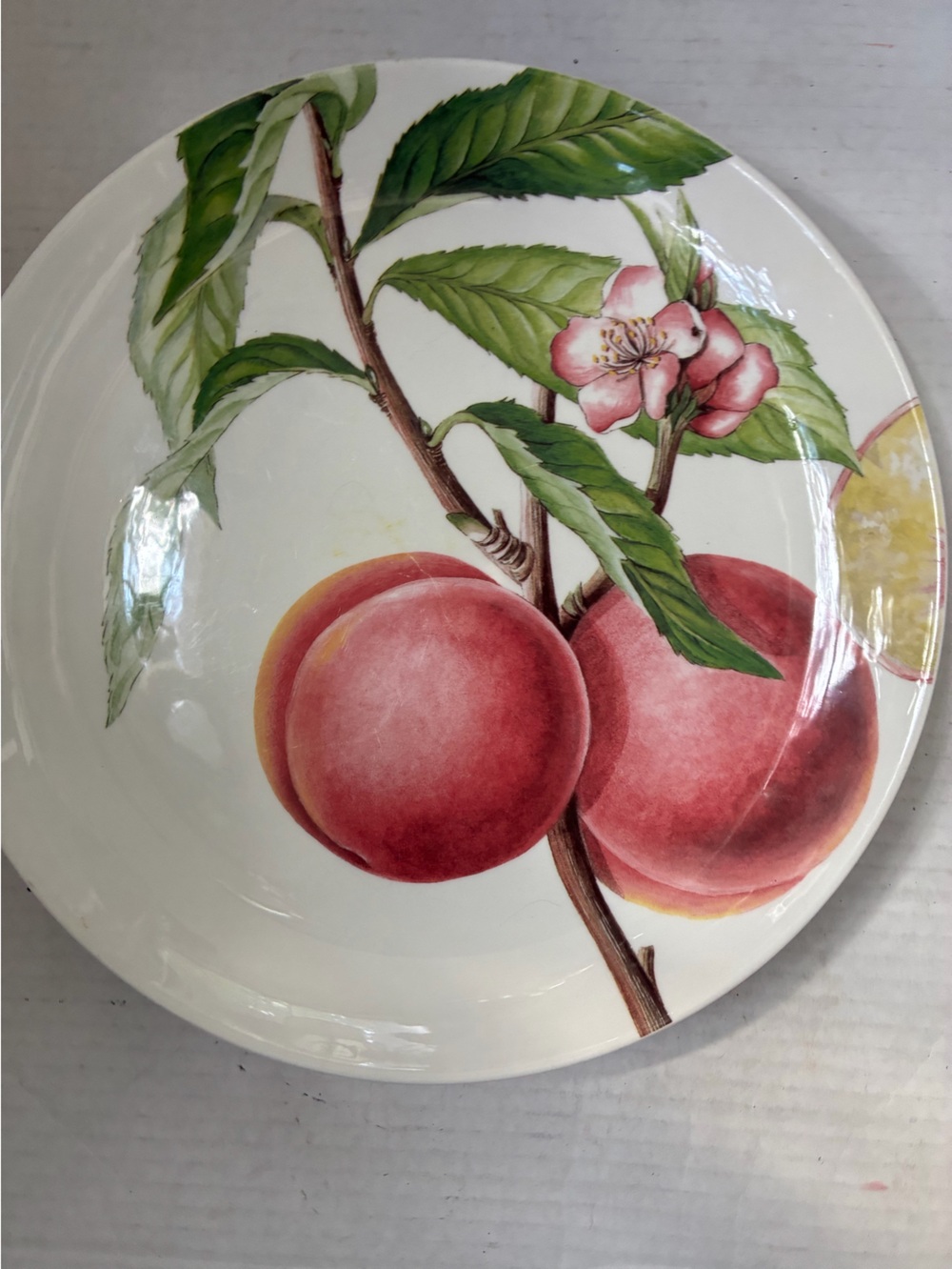 Portmeirion Eden Fruits Dinner Plate Peaches Porcelain Dinnerware 11”